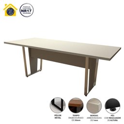 Mesa de Reunião Escritório Pés Metal 200cm F5 Office - 3