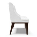 Ver imagem 4 de Kit 02 Cadeiras de Jantar Liz Corano Branco Base Fixa Madeira Tabaco - D'Rossi