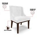 Ver imagem 6 de Kit 02 Cadeiras de Jantar Liz Corano Branco Base Fixa Madeira Tabaco - D'Rossi