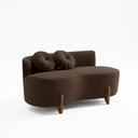 Ver imagem 1 de Sofá Decorativo Curvo Orgânico Living Veludo Marrom - Montanaris Decor