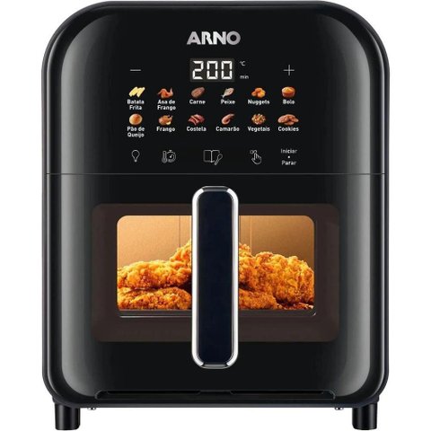Fritadeira sem Óleo Air Fryer Arno Easy Fry Turbo AFI6 6L 2000W Preto 110V