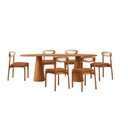 Ver imagem 2 de Mesa de Jantar com 6 Cadeiras em Madeira Maciça MDF Monaco Star Caramelo Imbuia Natural Cinam