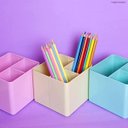 Ver imagem 5 de Porta Objetos Organizador Canetas Lápis Pincéis Maquiagem Mesa Escritório Papaya Dello