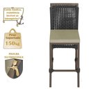 Ver imagem 4 de Mesa Bistrô e 2 Banquetas Roma Marrom Corda Estofado 7 Trama Preto