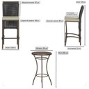 Ver imagem 2 de Mesa Bistrô e 2 Banquetas Roma Marrom Corda Estofado 7 Trama Preto