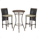 Ver imagem 1 de Mesa Bistrô e 2 Banquetas Roma Marrom Corda Estofado 7 Trama Preto