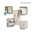 Ver mais imagens de Berço Nacional Life 2186 com Guarda Roupa Flocos Branco Acetinado Colchão Ortobom - Tigus
