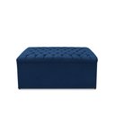 Ver imagem 3 de Kit Cabeceira e Calçadeira Baú Dubai Casal 140 Cm - Veludo Azul