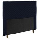 Ver imagem 1 de Cabeceira Cama Box Solteiro Viena 90cm Veludo Azul Marinho - Abmaza