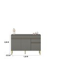 Ver imagem 2 de Kit Balcão de Pia com Tampo e Aereo 120 Cm 6 Portas 1 Gaveta Line - Gris/gris/cp-freijó