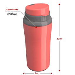 Copo Térmico Miami 650ml Bebidas Quentes e Frias:Rosa - 3
