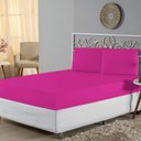 Ver imagem 1 de Jogo de Lençol Casal Padrão Malha 100% Algodão 3 Peças Cor Pink