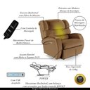 Ver imagem 6 de Poltrona do Papai Reclinável Napoli Elétrica Botão Led Massagem Pu Caramelo Fh1