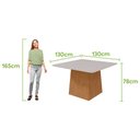 Ver imagem 3 de Conjunto Sala de Jantar Mesa Nevada 130 Tampo Vidro Off White com 8 Cadeiras Téssera - Lopas Amendoa
