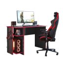 Ver imagem 1 de Mesa para Computador Gamer Preto Fosco/vermelho - Fdecor