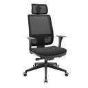 Ver imagem 2 de Cadeira de Escritório Ergonômica Presidente Active com Apoio de Cabeça Preto
