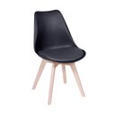 Ver imagem 3 de Conjunto Mesa Eames Eiffel Redonda Vidro 90cm + 4 Cadeiras Saarinen Wood - Preta