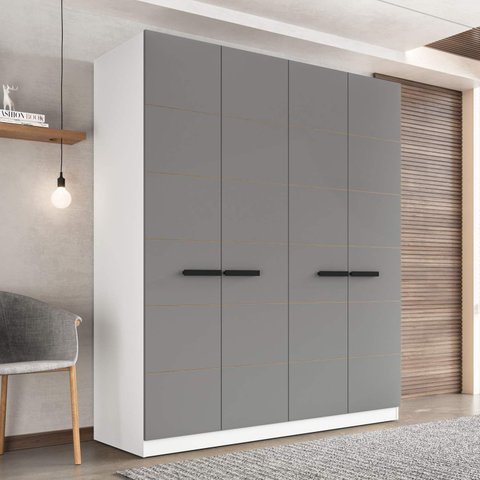 Guarda Roupa Casal 161,1cm com 4 Portas e 4 Gavetas 240842 Lisboa Politorno Móveis