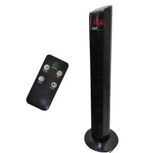 Ventilador Torre 70w Giratorio Oscila Refrescante Controle Visor Led 3 Velocidades Ajustaveis Silenc