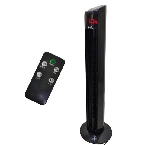 Ventilador Torre 70w Giratorio Oscila Refrescante Controle Visor Led 3 Velocidades Ajustaveis Silenc