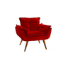 poltrona opala VERMELHA suede decorativa para sala escritório Dalaqua-Decor - 1