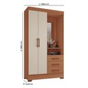 Ver imagem 2 de Guarda-Roupas Dinamarca 100% MDF 2 Portas 3 Gavetas 1 Espelho