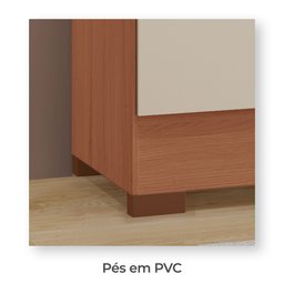 Guarda-roupas Malta 100% Mdf Tuboarte 2 Portas 3 Gavetas 1 Espelho Guarda Roupas Freijó Off White - 5