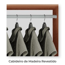 Guarda-roupas Malta 100% Mdf Tuboarte 2 Portas 3 Gavetas 1 Espelho Guarda Roupas Freijó Off White - 7