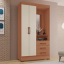 Ver imagem 1 de Guarda-Roupas Dinamarca 100% MDF 2 Portas 3 Gavetas 1 Espelho