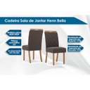 Ver imagem 2 de Sala de Jantar Completa Orus Tampo Madeirado C/ Vidro 120x80cm e 4 Cadeiras Bella Nature/veludo