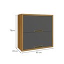 Ver imagem 6 de Armário Aéreo 2 Portas Basculantes Imperatriz Nesher Móveis Freijó-grafite