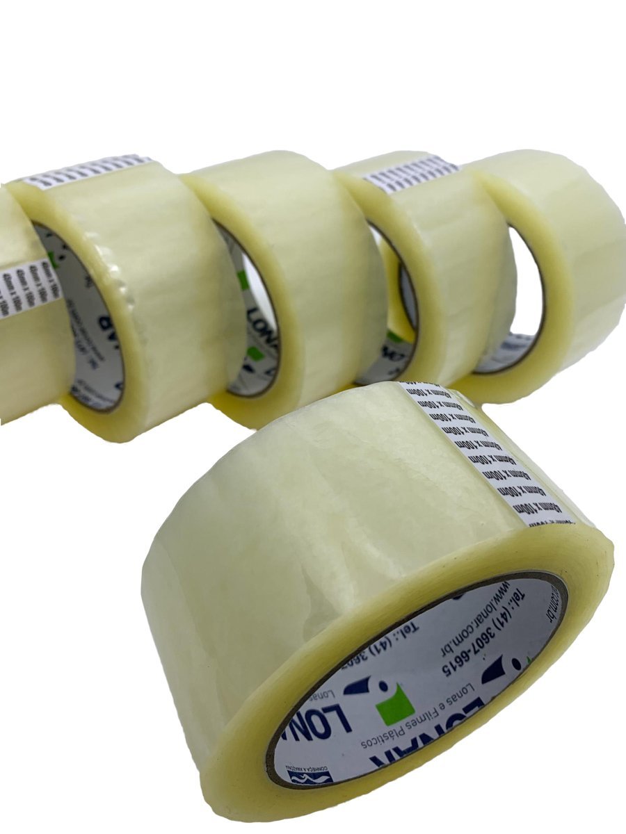 6 Rolos de Fita Adesiva Transparente 48mm x 100m - 1
