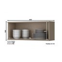 Ver imagem 3 de Armário Aéreo Cozinha Modulado Connect 80 1 Porta Basculante Duna/cristal - Henn