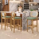 Ver imagem 6 de Banqueta Alta para Cozinha Bancada Sala Tela Betta Fixa L02 Bouclê Oliva - Lyam