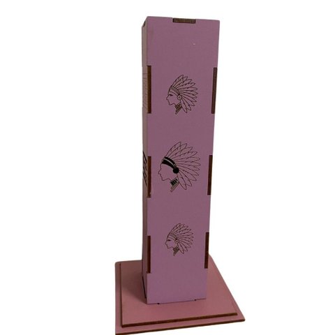 Incensário Caixa Vertical para Incensos em Mdf Vasado em Laser Bea Decor