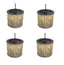 Ver imagem 1 de Kit 4 Lustre Pendente Moderno Luminária Rustica Bambu Frisos