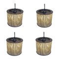 Ver imagem 1 de Kit 4 Lustre Pendente Moderno Luminária Rustica Bambu Frisos