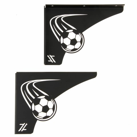 Par Mãos Francesas Pretas Decorativas 20cm Futebol Bola Rápida Aço