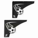 Ver imagem 1 de Par Mãos Francesas Pretas Decorativas 20cm Futebol Bola Rápida Aço