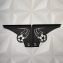 Ver imagem 7 de Par Mãos Francesas Pretas Decorativas 20cm Futebol Bola Rápida Aço
