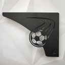 Ver imagem 4 de Par Mãos Francesas Pretas Decorativas 20cm Futebol Bola Rápida Aço