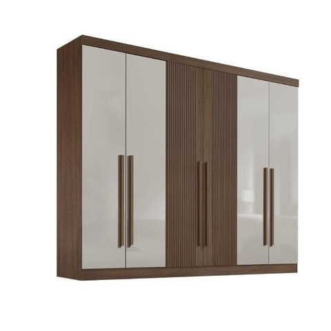 Guarda Roupa da Vinci 6 Pts Ripado 100% Mdf - Ddoro Móveis