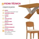 Ver imagem 7 de Mesa de Jantar Yasmin 180 Tampo Mdf Laminado Canto Copo e 6 Cadeiras Copper