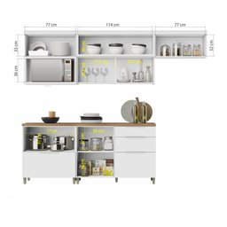 Cozinha 5 Peças 100% Mdf Marquesa Branco - 17