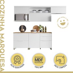 Cozinha 5 Peças 100% Mdf Marquesa Branco - 3