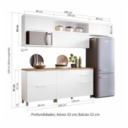 Cozinha 5 Peças 100% Mdf Marquesa Branco - 2