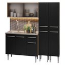 Ver imagem 3 de Armário de Cozinha Compacta 169cm com Pia Rustic/Preto Emilly Madesa 11