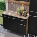 Ver imagem 7 de Armário de Cozinha Compacta 169cm com Pia Rustic/Preto Emilly Madesa 11