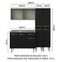 Ver imagem 4 de Armário de Cozinha Compacta 169cm com Pia Rustic/Preto Emilly Madesa 11