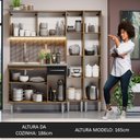 Ver imagem 6 de Armário de Cozinha Compacta 169cm com Pia Rustic/Preto Emilly Madesa 11